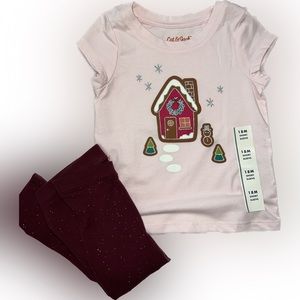 NWT! Cat&Jack ginger bread shirt and leggings 18 months.